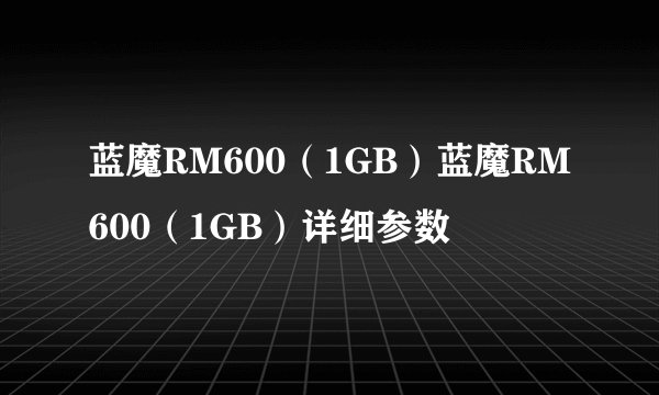 蓝魔RM600（1GB）蓝魔RM600（1GB）详细参数