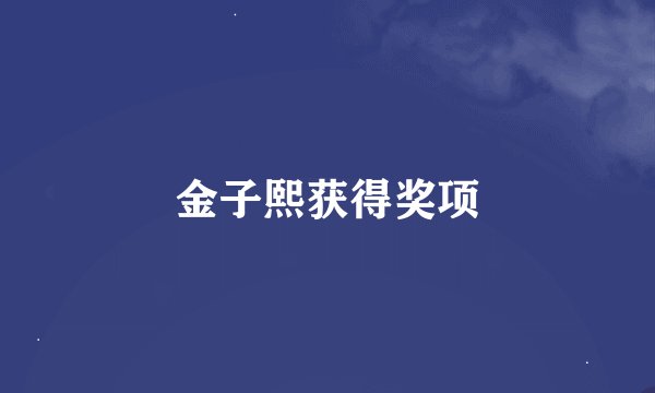 金子熙获得奖项