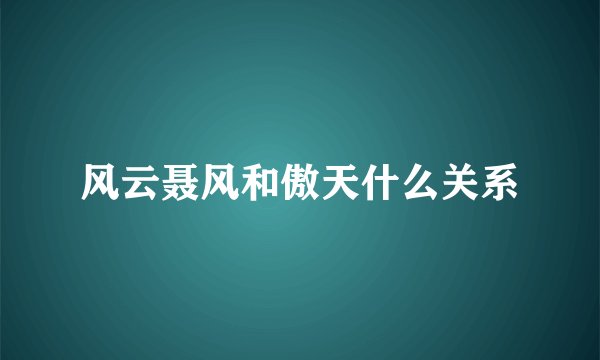 风云聂风和傲天什么关系