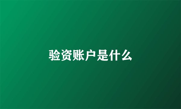 验资账户是什么