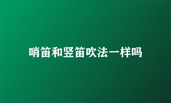 哨笛和竖笛吹法一样吗
