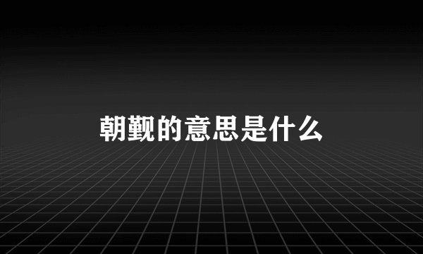 朝觐的意思是什么