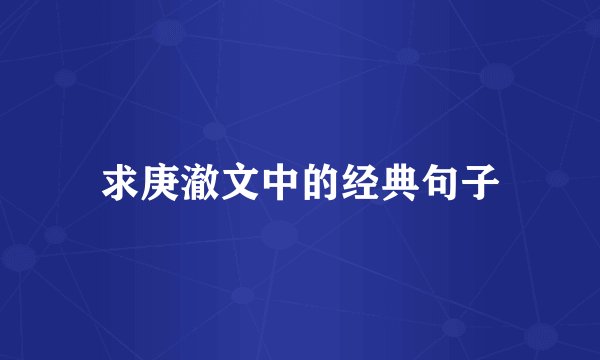 求庚澈文中的经典句子