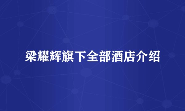 梁耀辉旗下全部酒店介绍