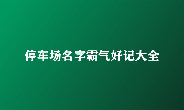 停车场名字霸气好记大全