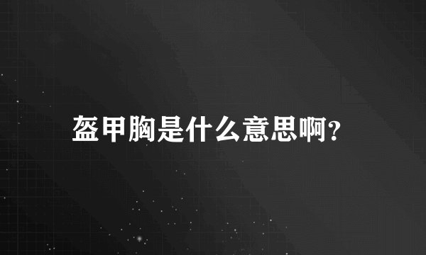 盔甲胸是什么意思啊？