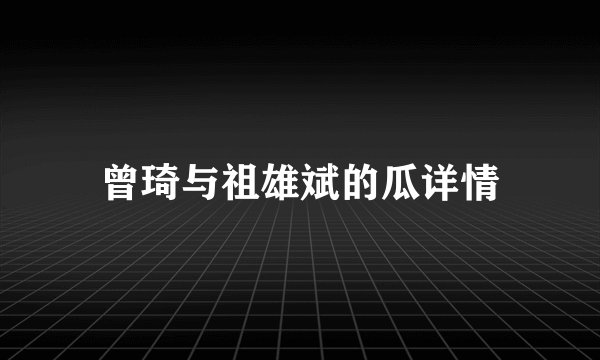曾琦与祖雄斌的瓜详情
