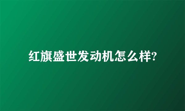 红旗盛世发动机怎么样?