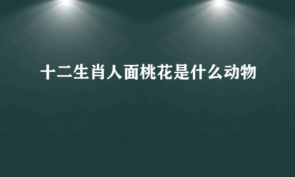 十二生肖人面桃花是什么动物