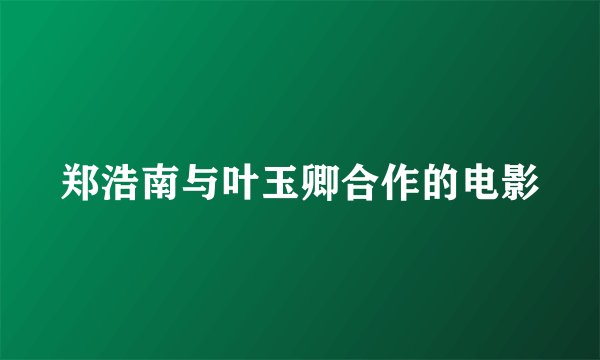 郑浩南与叶玉卿合作的电影