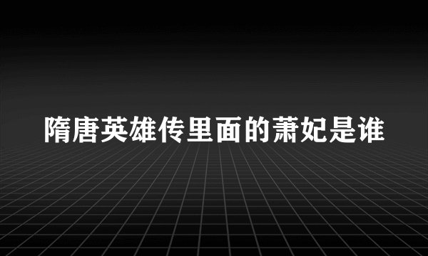 隋唐英雄传里面的萧妃是谁