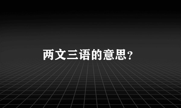 两文三语的意思？