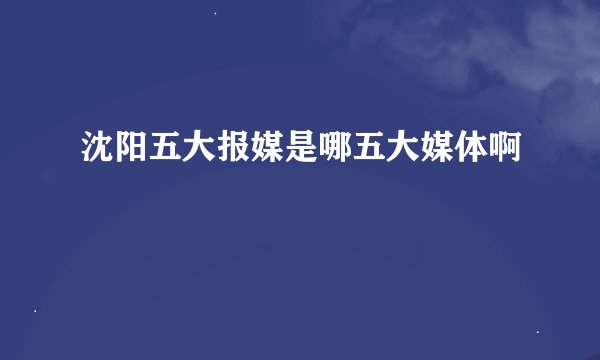 沈阳五大报媒是哪五大媒体啊