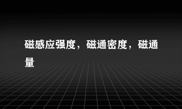磁感应强度，磁通密度，磁通量