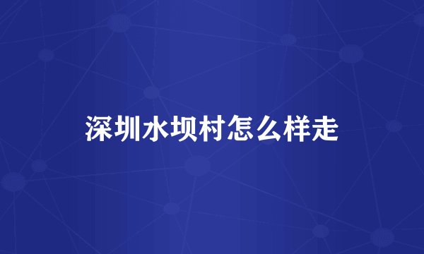 深圳水坝村怎么样走