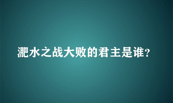 淝水之战大败的君主是谁？
