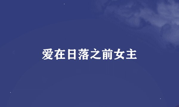 爱在日落之前女主