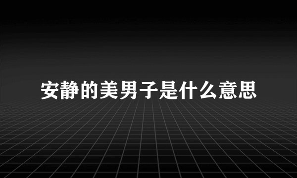安静的美男子是什么意思