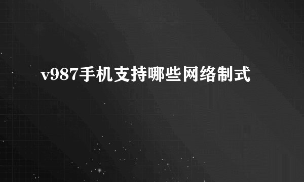 v987手机支持哪些网络制式