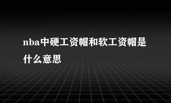 nba中硬工资帽和软工资帽是什么意思