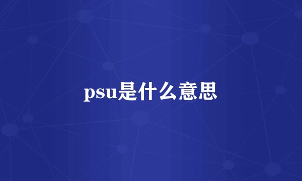psu是什么意思