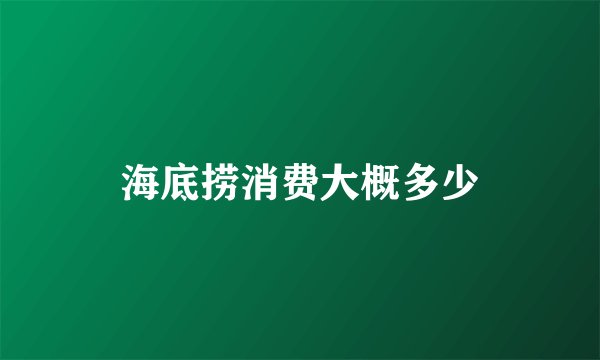 海底捞消费大概多少