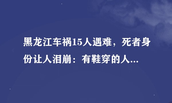 黑龙江车祸15人遇难，死者身份让人泪崩：有鞋穿的人，不会光着脚