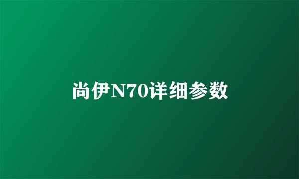 尚伊N70详细参数