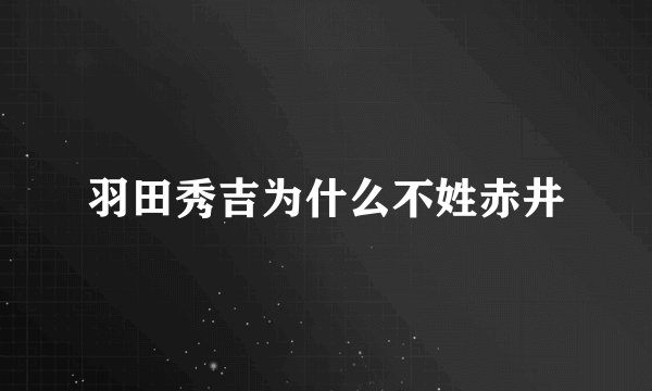 羽田秀吉为什么不姓赤井