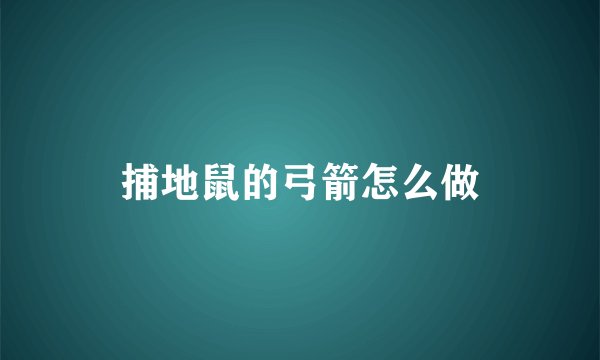 捕地鼠的弓箭怎么做