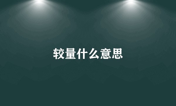 较量什么意思