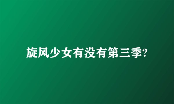 旋风少女有没有第三季?