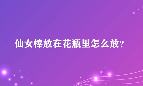 仙女棒放在花瓶里怎么放?