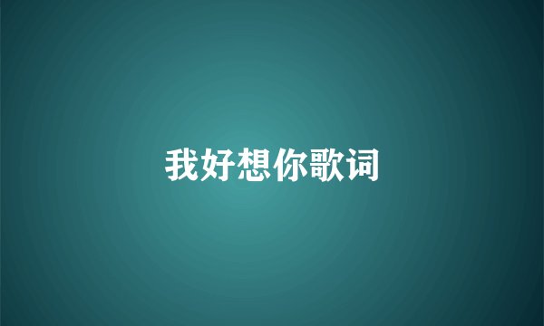 我好想你歌词