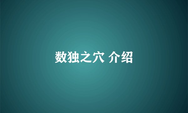 数独之穴 介绍