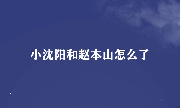 小沈阳和赵本山怎么了