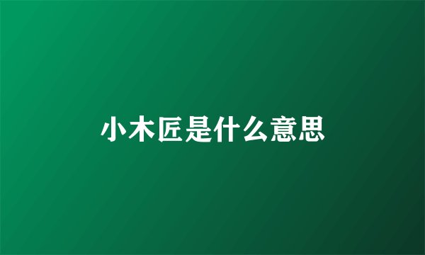 小木匠是什么意思