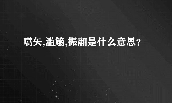 嚆矢,滥觞,振翮是什么意思？