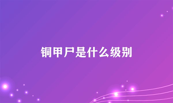 铜甲尸是什么级别
