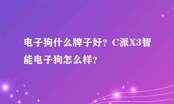 电子狗什么牌子好？C派X3智能电子狗怎么样？