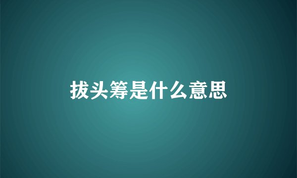 拔头筹是什么意思