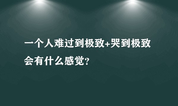 一个人难过到极致+哭到极致会有什么感觉?
