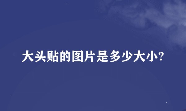 大头贴的图片是多少大小?