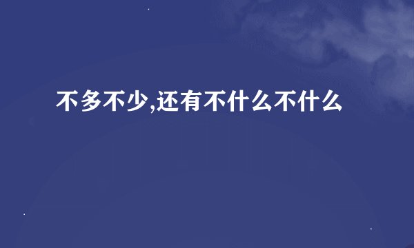 不多不少,还有不什么不什么