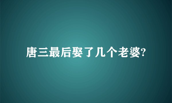 唐三最后娶了几个老婆?