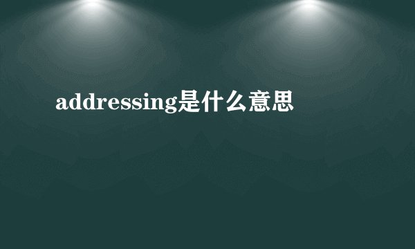 addressing是什么意思
