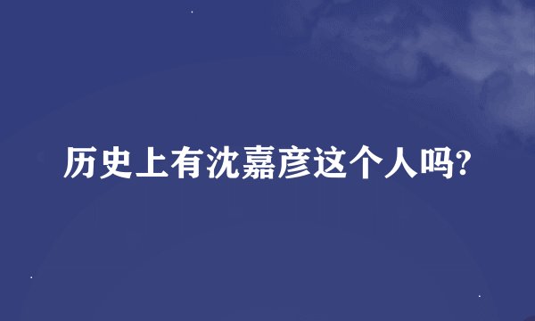 历史上有沈嘉彦这个人吗?