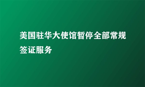 美国驻华大使馆暂停全部常规签证服务