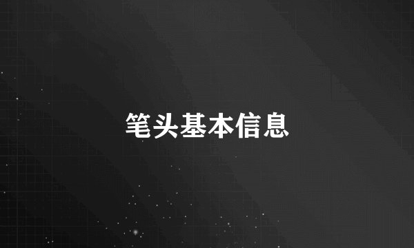 笔头基本信息