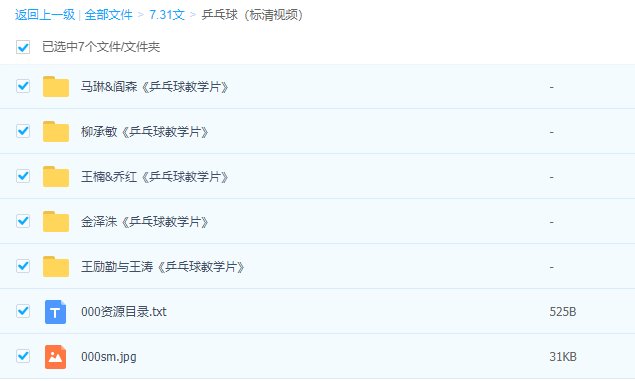 各位网友谁有球星乒乓球教学片（标清视频）百度网盘链接地址求分享谢谢